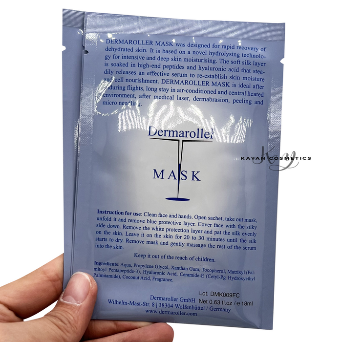 Dermaroller 玻尿酸面膜10片IntensiveHyaluronic Moisturizer MASK 蠶絲面膜十片裝