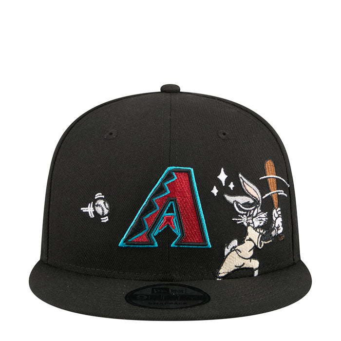 Black baseball cap with blue Arizona A logo and Bugs Bunny graphic