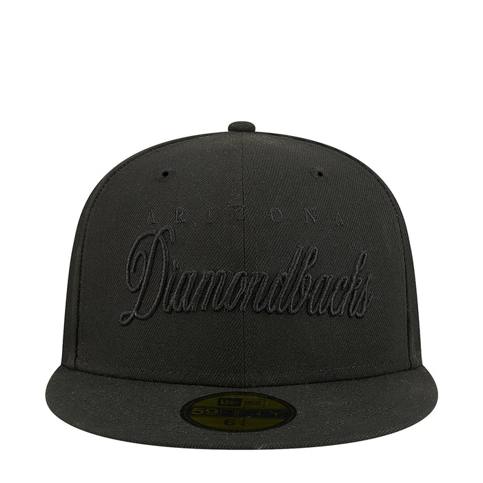 Black baseball cap with Diamondbacks script embroidery on the front panel.