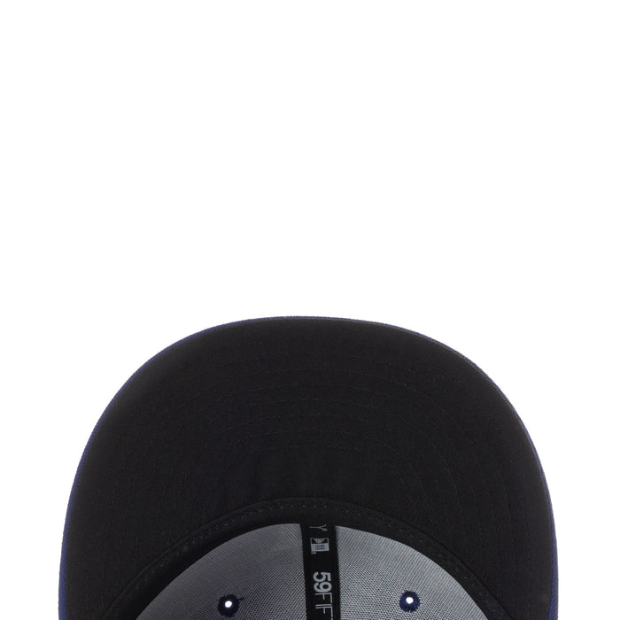 Black baseball cap with gray underbrim and small interior eyelets