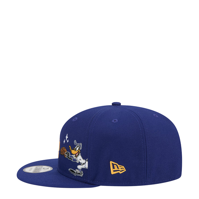 Navy baseball cap with Daffy Duck side embroidery and LA marker patch, snapback