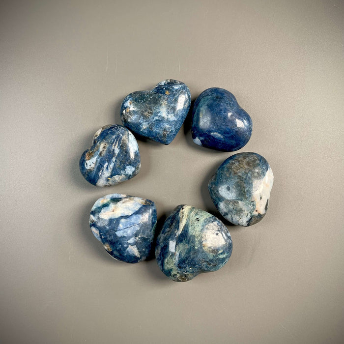 Dumortierite Crystal Hearts