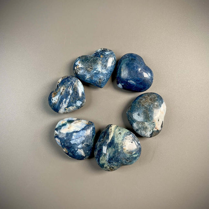 Dumortierite Crystal Hearts
