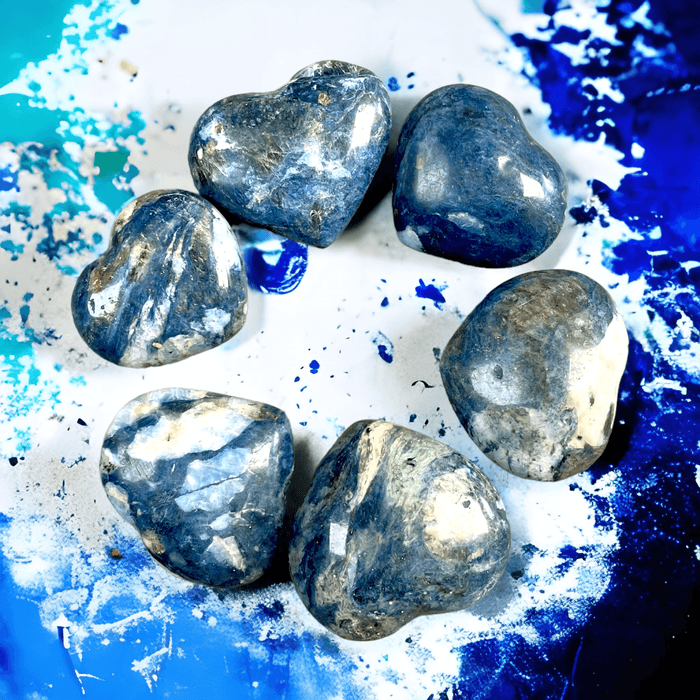 Dumortierite Crystal Hearts
