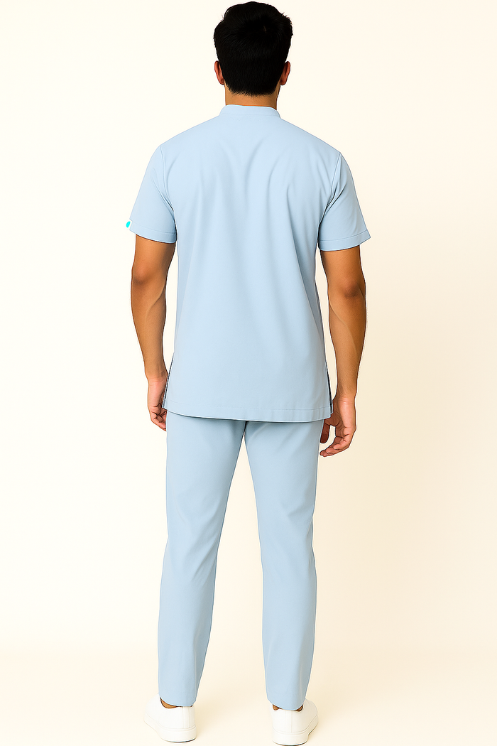 ELITE 6 POCKET MANDARIN (SKY BLUE) MEN SCRUB