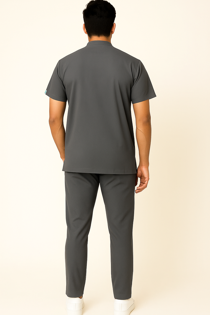 ELITE MANDARIN (GREY) MEN SCRUB