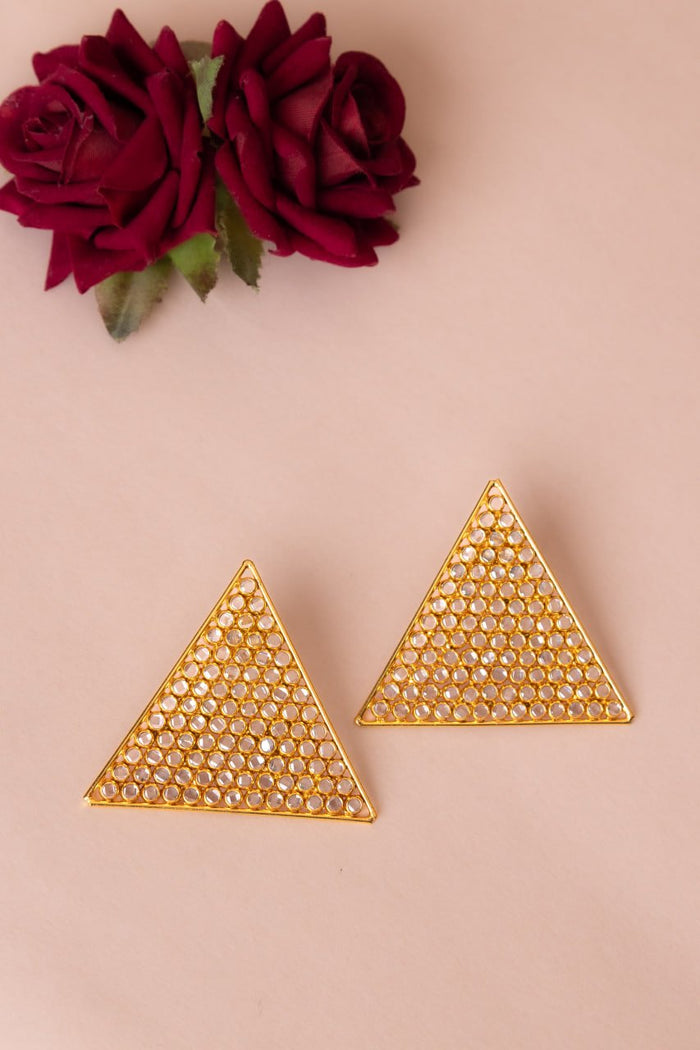 Essence Scintillating Triangle Classic Gold Stud Earring