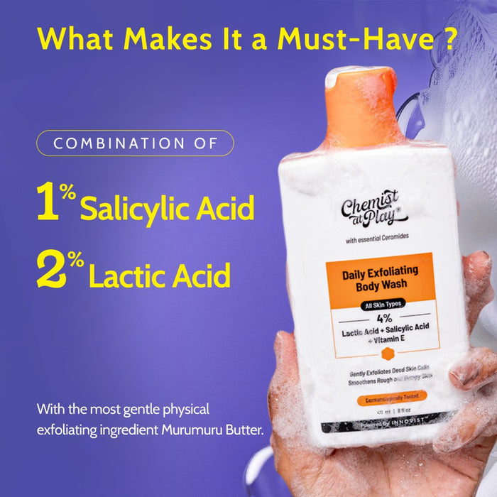 Exfoliating Body Wash with 1% Lactic Acid & 2% Salicylic Acid - 473 ml