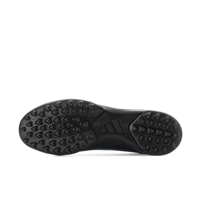 Mens black soccer cleat outsole with textured rubber studs for traction