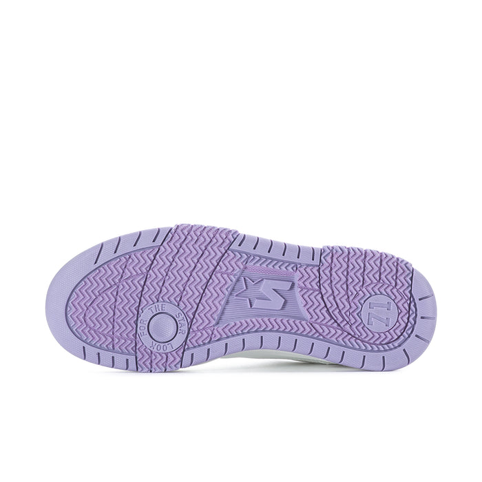 Outsole of women's low-top sneakers with textured tread in lavender