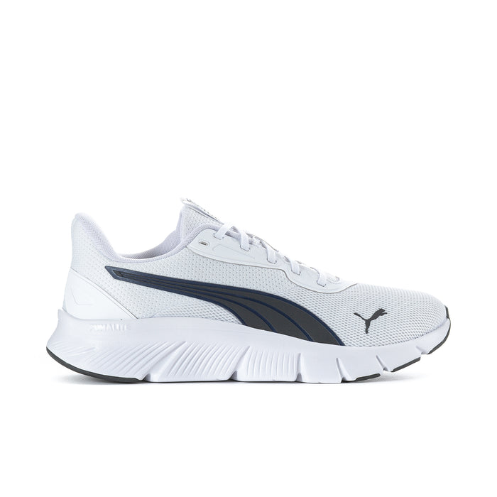 Men's white running shoe with black Puma logo and cushioned sole