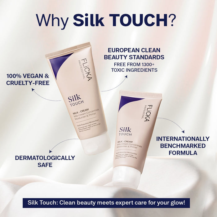 Flicka Silk Touch 3-In-1 Moisturizer Primer And Sun Care Dermatologically Tested And Minimize Pores (60g) - The Bhandari Co.