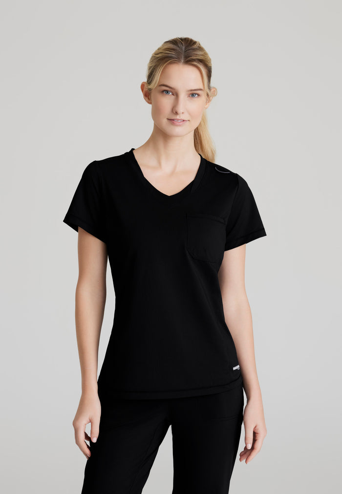 Flow Knit Top - Black - Grey's Anatomy Scrubs