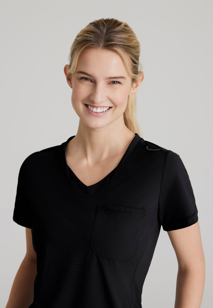 Flow Knit Top - Black - Grey's Anatomy Scrubs