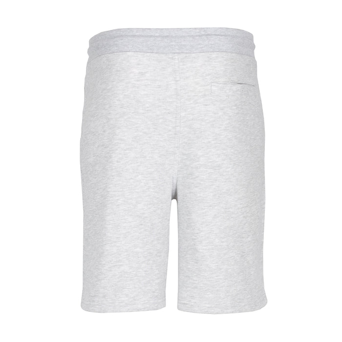 Men's French terry shorts, grey heather, back view