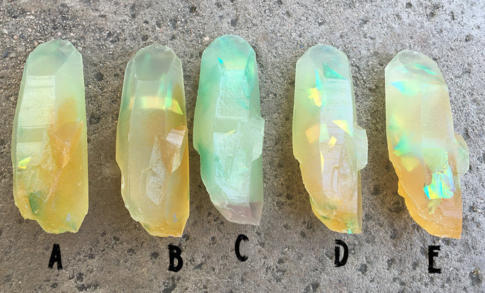 GARDEN CRYSTAL- CAST URETHANE GLOW IN THE DARK- IRIDESCENTS (AMBER)