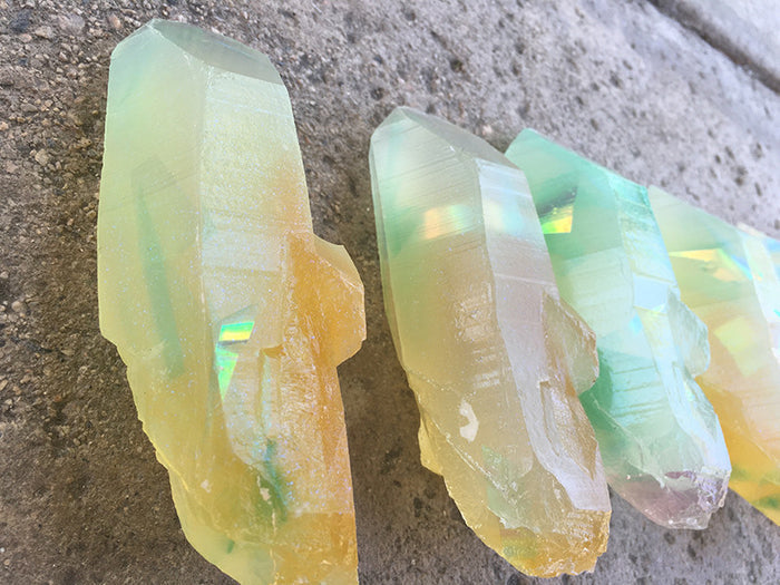 GARDEN CRYSTAL- CAST URETHANE GLOW IN THE DARK- IRIDESCENTS (AMBER)