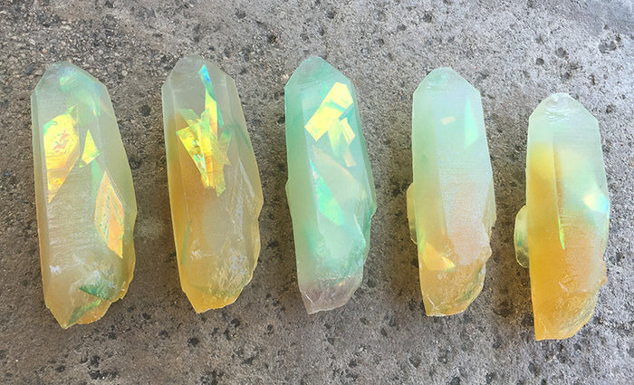 GARDEN CRYSTAL- CAST URETHANE GLOW IN THE DARK- IRIDESCENTS (AMBER)