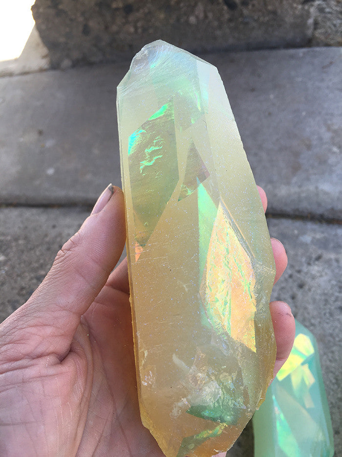 GARDEN CRYSTAL- CAST URETHANE GLOW IN THE DARK- IRIDESCENTS (AMBER)