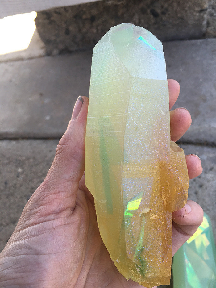 GARDEN CRYSTAL- CAST URETHANE GLOW IN THE DARK- IRIDESCENTS (AMBER)
