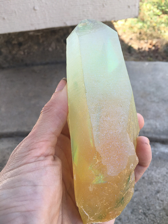 GARDEN CRYSTAL- CAST URETHANE GLOW IN THE DARK- IRIDESCENTS (AMBER)