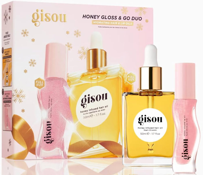 GISOU honey gloss & go duo hydrating, hair and lip oil بكج الزيوت للعناية بالشعر والشفاه من جيسو