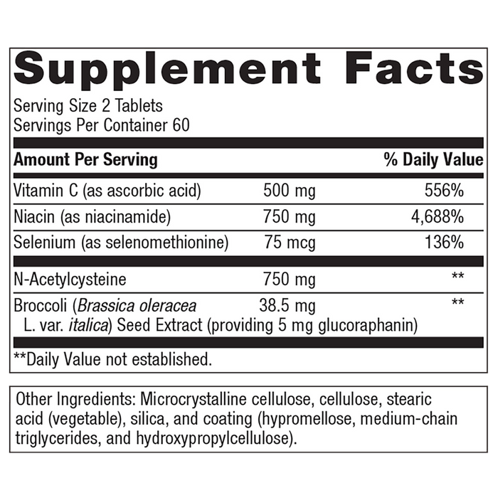 GlutaClear by Metagenics Ingredients Label