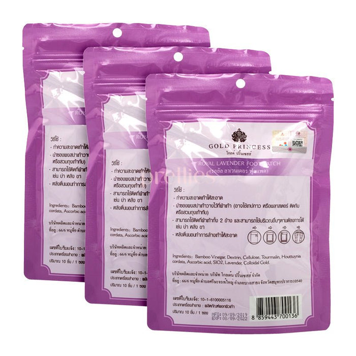 Gold Princess Gold Princess Royal Detoxification Foot Patch - Lavender (10/pack) x3packs