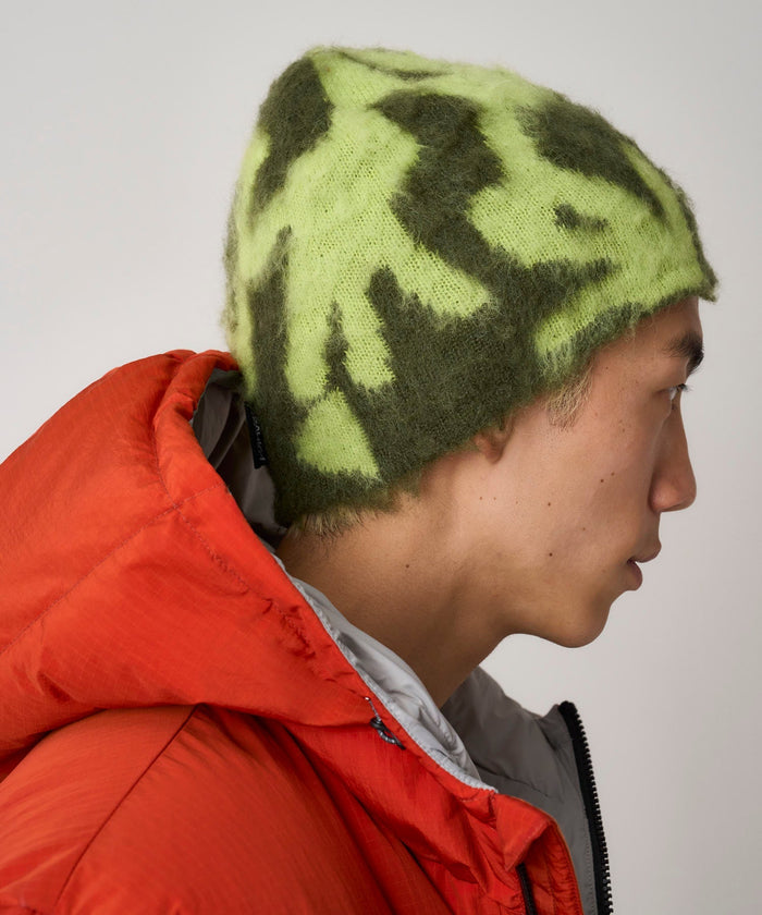 Gramicci – Mohair Burly Runningman Beanie – Chartreuse - Accessoires - G5FA-151-CHARTREUSE-F