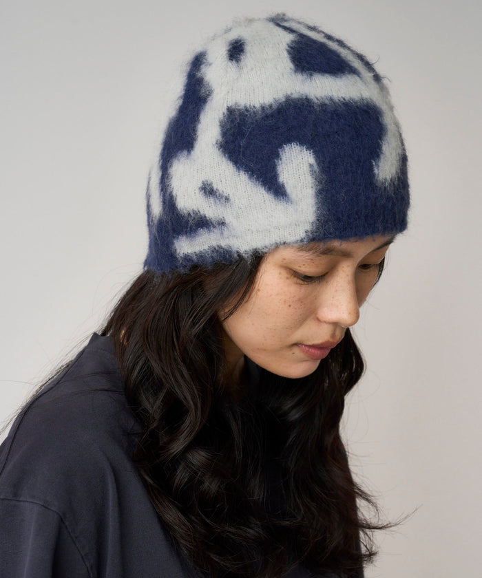 Gramicci – Mohair Burly Runningman Beanie – Midnight - Accessoires - G5FA-151-MIDNIGHT-F