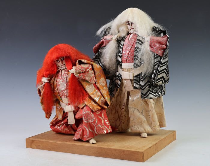 Great Japanese Old Vintage Kabuki Doll -Ren Jishi- 2LEOS Kyugetsu Product