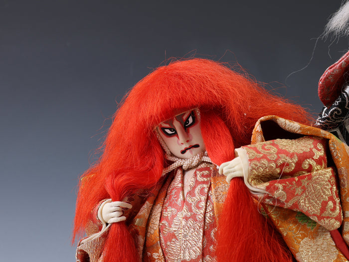 Great Japanese Old Vintage Kabuki Doll -Ren Jishi- 2LEOS Kyugetsu Product