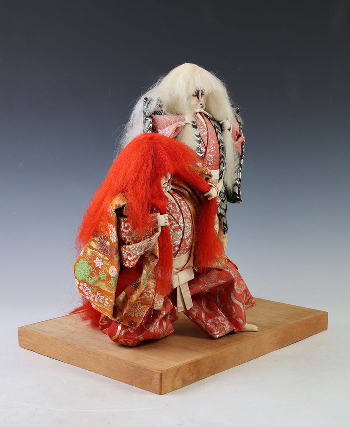 Great Japanese Old Vintage Kabuki Doll -Ren Jishi- 2LEOS Kyugetsu Product