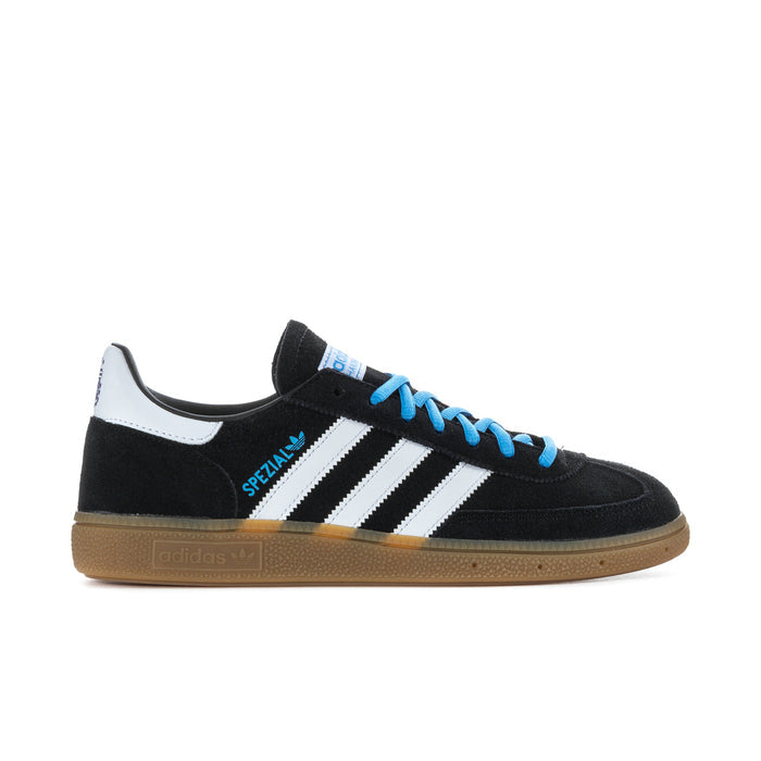 Men's Handball Spezial low sneakers: black suede, white stripes, blue laces