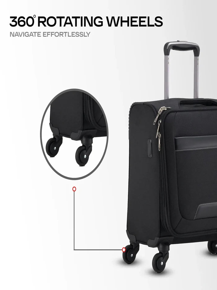 Harrison Bags Columbus Compact 41L Cabin Size Luggage Bag Midnight Black