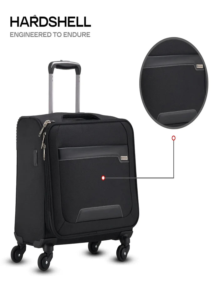 Harrison Bags Columbus Compact 41L Cabin Size Luggage Bag Midnight Black
