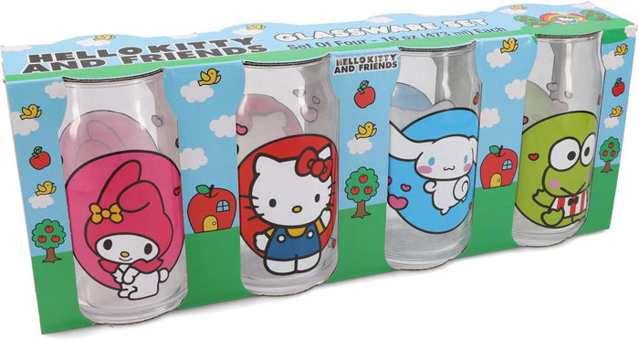 Hello Kitty & Friends Hearts Can Glass Set 4 pc 16 oz