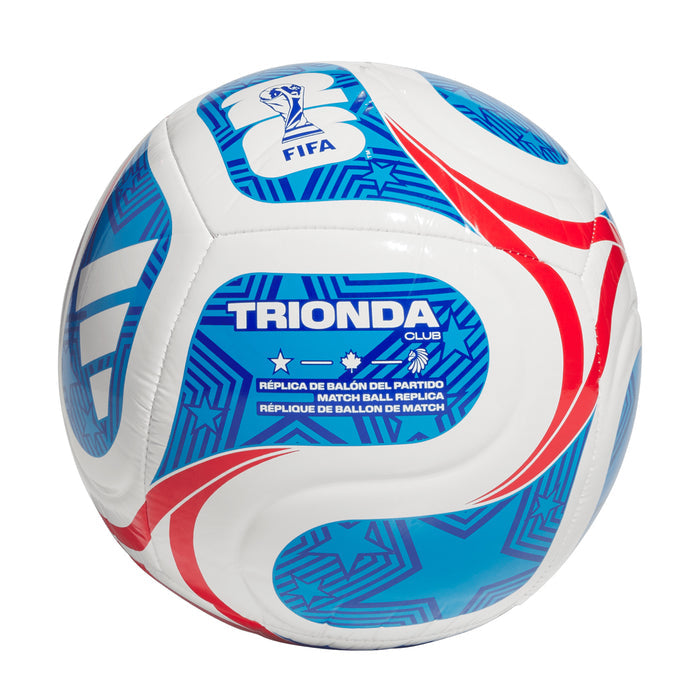 Host Nations Americana Club ball with TRIONDA and FIFA logos; blue and red on white