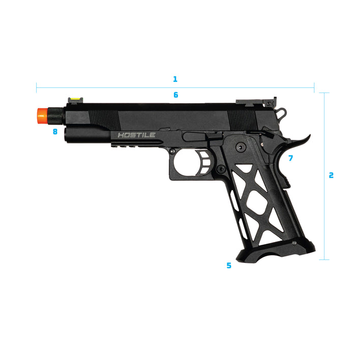 Hostile HI-CAPA - NEMESIS - CO2 Blow Back Pistol - Black