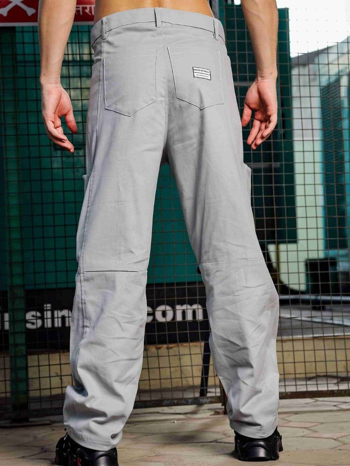 House Of Koala Oversized fit Grey Baggy Cargo Trousers
