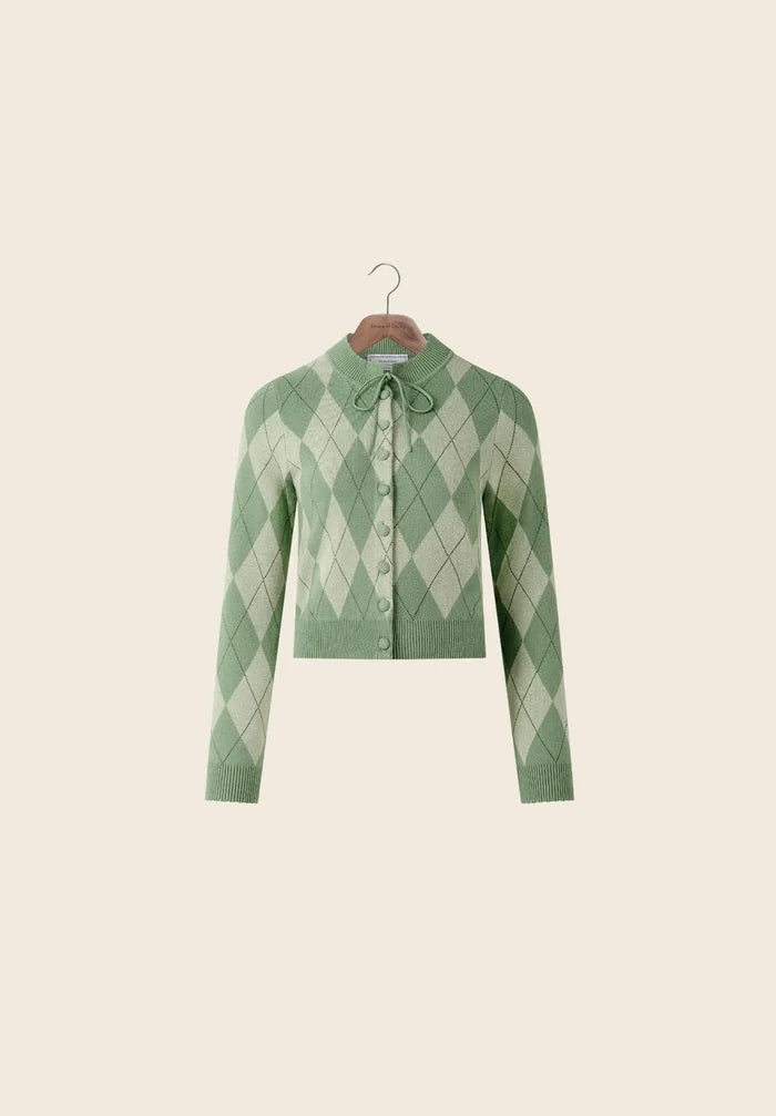 House Of Sunny - Argyle Lounge Cardigan - Marcha - Pulls et Sweats - VOL2649