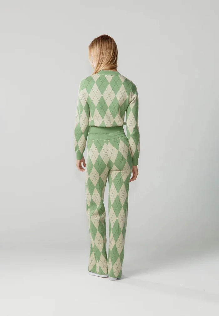 House Of Sunny - Argyle Lounge Cardigan - Marcha - Pulls et Sweats - VOL2649