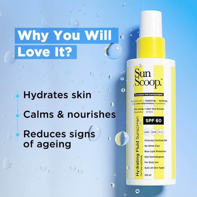 Hydrating Fluid Sunscreen  for Face & Body | SPF 60 PA++++| In-Vivo Tested - 125 ml