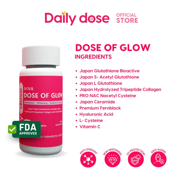 icon video play     icon arrow left boldicon arrow right bold Share:   Favorite (6.2K) Simply HUE | Daily Dose - Dose Of Glow Triple Glutathione Capsules