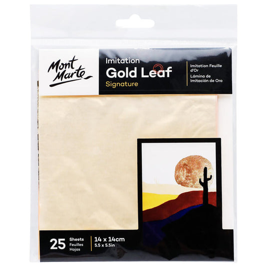 Imitation Gold Leaf Signature 14cm x 14cm (5.5in) 25 Sheets