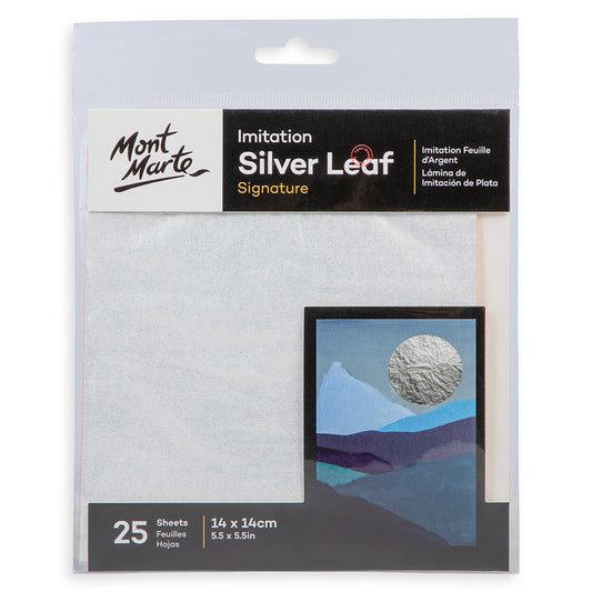 Imitation Silver Leaf 14x14cm 25 Sheet