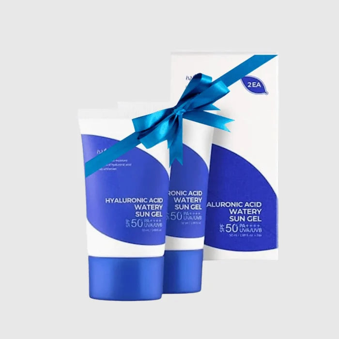 ISNTREE Hyaluronic acid watery sun gel set2 بكج قطعتين من جل واقي الشمس الكيميائي بالهايلرونك اسد من ازنتري