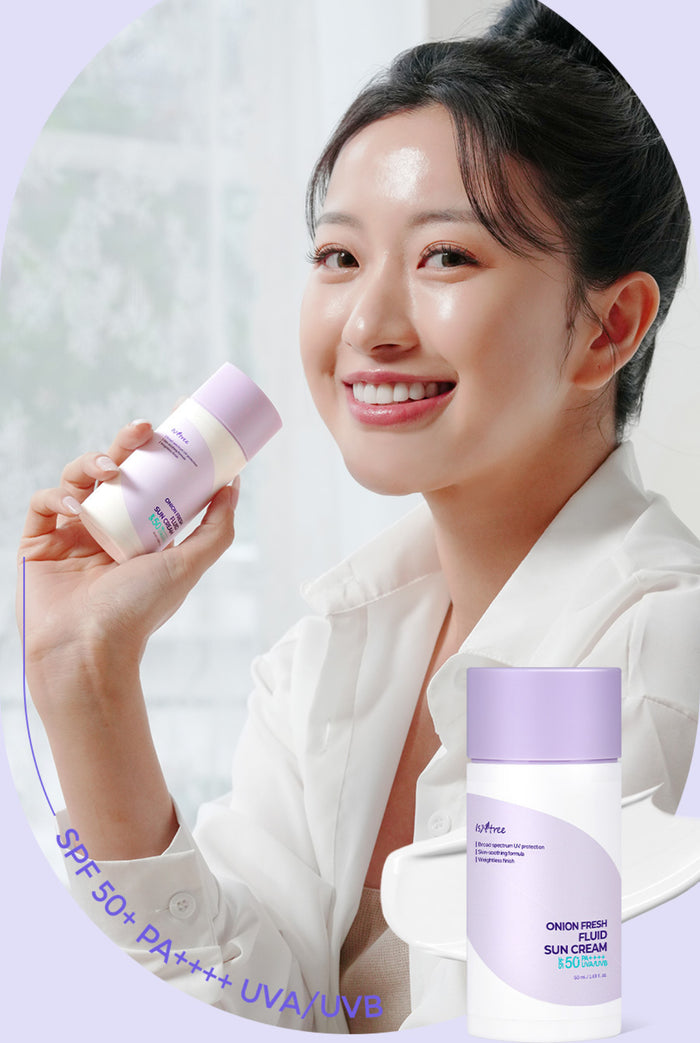 ISNTREE ONION FRESH FLUID SUN CREAM 50+ SPF PA+++ واقي الشمس الكريمي بالبصل من ازنتري