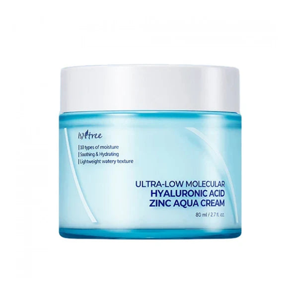 ISNTREE ULTRA-LOW MOLECULAR HYALURONIC ACID ZINC AQUA CREAM كريم الهايلرونك اسد والزنك من ازنتري