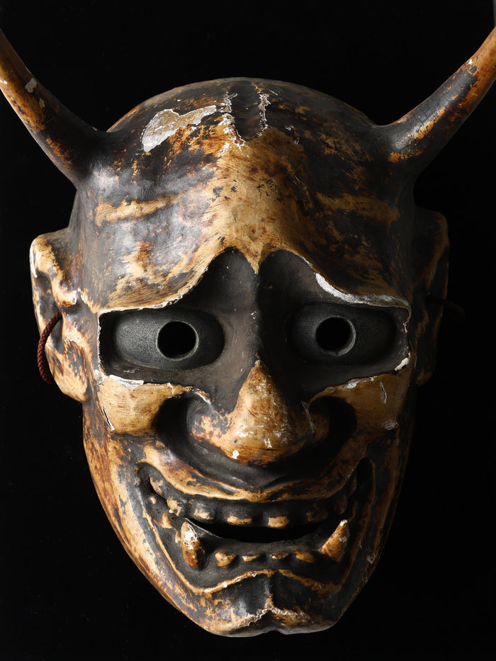 Japanese Antique Noh Mask Hannya Paper Clay Product Tsushima